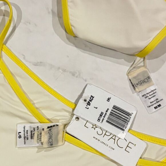 L*Space M/L Bikini Set Pamela Tommy Cream Cheeky Bitsy Size Medium Large NEW NWT - Picture 5 of 10